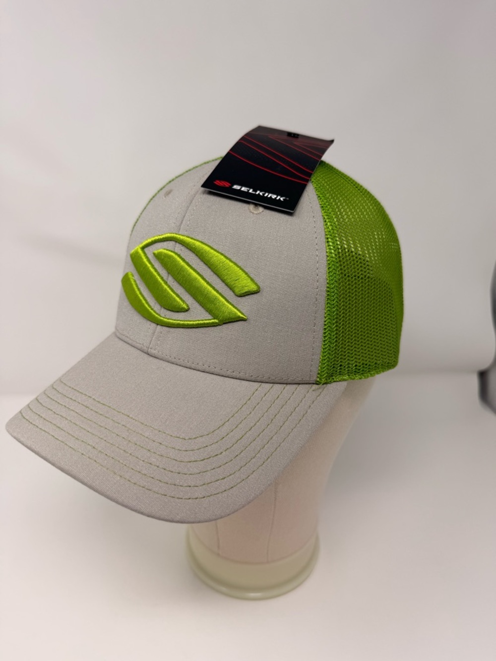 Selkirk Grey and Neon Green Mesh Trucker Hat